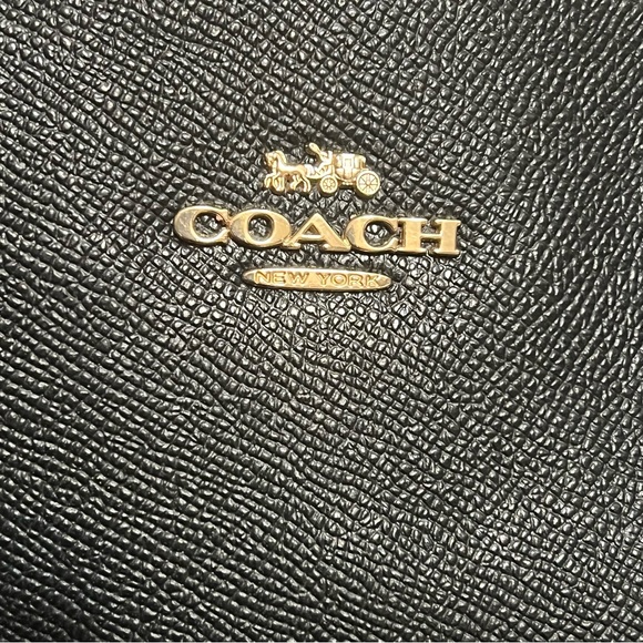 Coach Black Crossgrain Leather Zip Tote Shoulder Bag 4454 - Picture 3 of 16